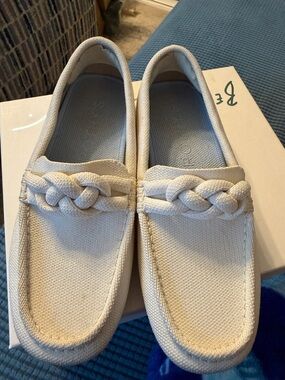 Rothy’s Braid Driver Slip-On Loafers in White